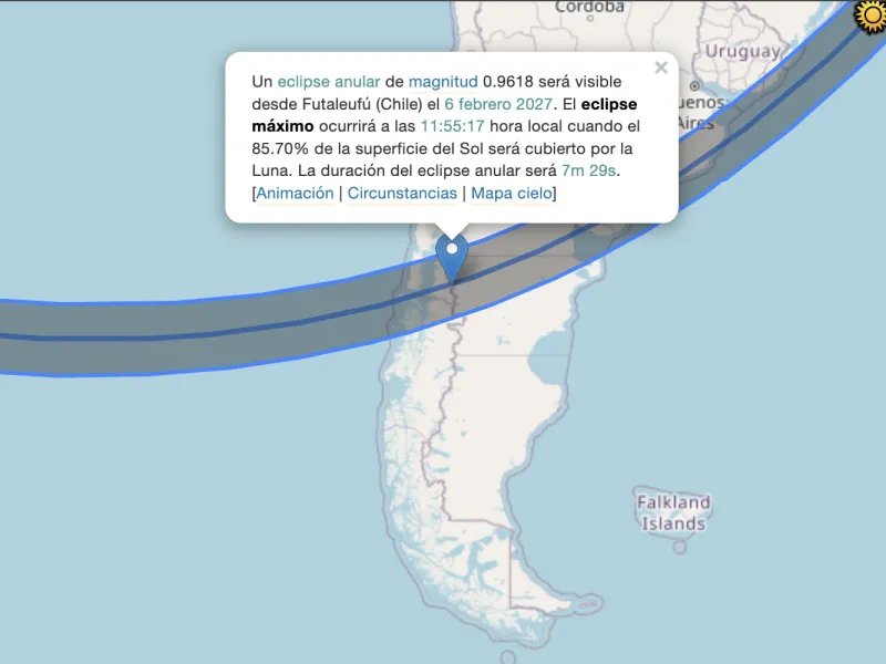 Futaleufú será el epicentro del avistamiento del último eclipse “anular” de Sol de la década en Chile