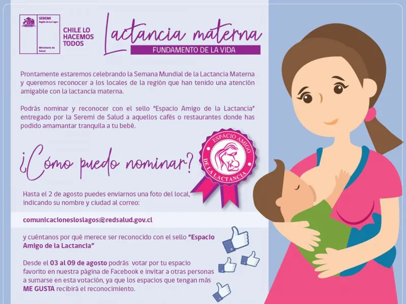 Seremi de Salud reconocerá espacios amigables para la lactancia materna
