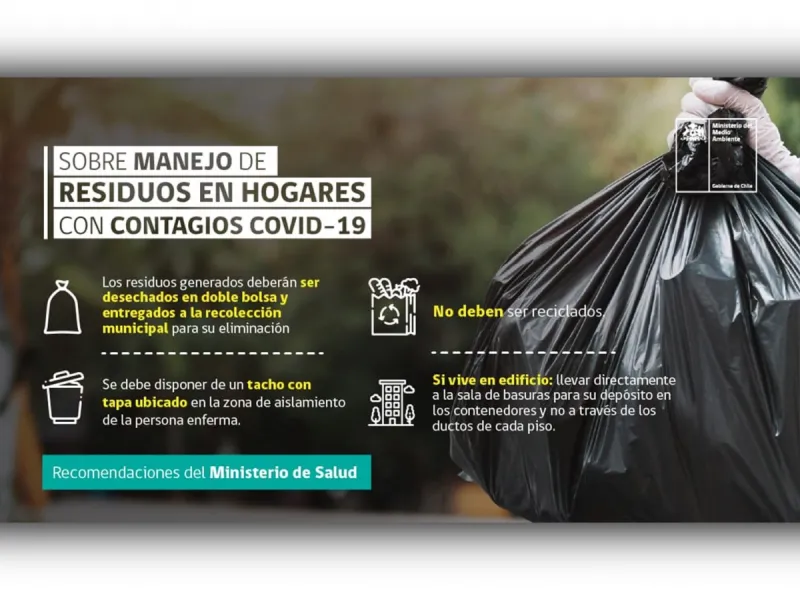 Seremi del Medio Ambiente entrega orientaciones para el correcto manejo de residuos domiciliarios en caso de contagios por Covid19