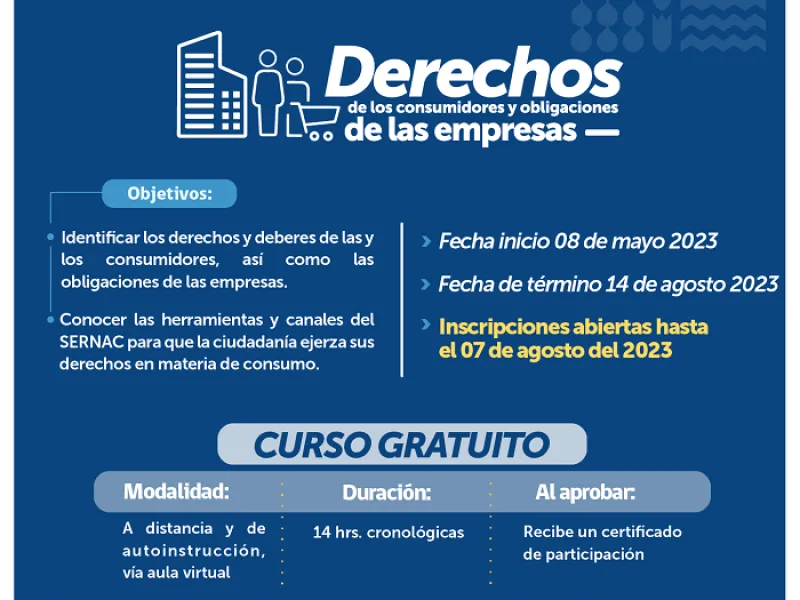 SERNAC Invita a Consumidores y Empresas de Bienes y Servicios a su Curso Gratuito Online