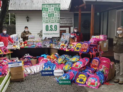 Aduanas y O.S.9 de Carabineros incautan $10 millones en mercancías falsificadas en Mall Chino de Puerto Varas 
