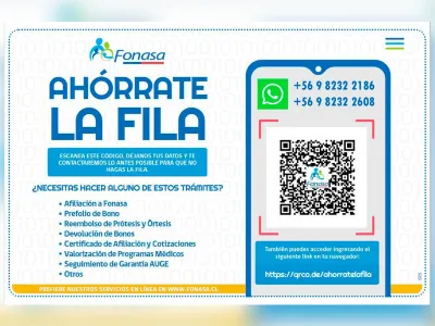 Fonasa invita a “ahorrarse la fila”
