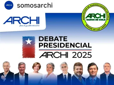 Hoy más de 100 radios de la Región de Los Lagos transmitirán el Debate Presidencial ARCHI - 2025