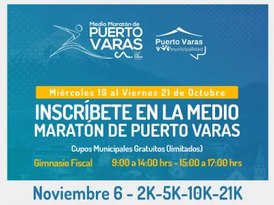 Municipalidad de Puerto Varas invita a la comunidad al Medio Maratón con inscripciones gratuitas