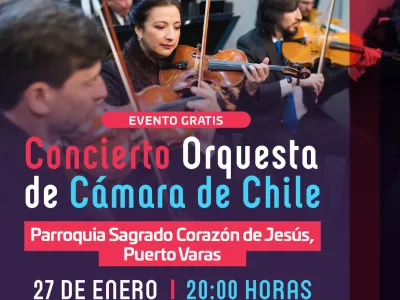 Puerto Varas será el punto de partida de las presentaciones de la Orquesta de Cámara de Chile en la Región de Los Lagos