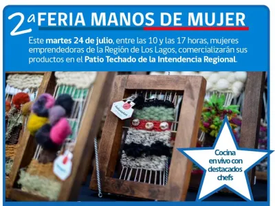 Segunda Feria de Emprendedoras Manos de Mujer con cocina en vivo