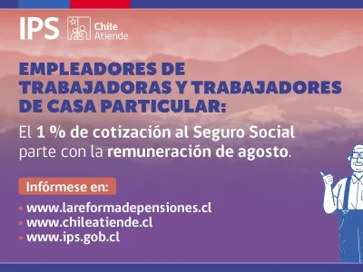 También para empleadores de trabajadoras y trabajadores de casa particular: desde agosto, se agrega un 1 % en las cotizaciones
