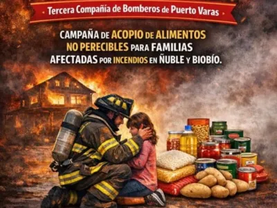 Tercera Compañía de Bomberos de Puerto Varas realiza campaña de acopio para familias afectadas Incendios forestales en Ñuble y Bío Bío